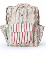 Mochila Adulto | Raminho De Flor + Listrado Vinho