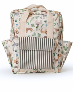 Mochila Adulto | Safari + Listrado Verde Escuro