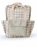Mochila Adulto | Vichy Verde Menta + Listrado Verde Menta