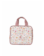 Necessaire 2 Lados | Floral Cru + Listrado Vinho