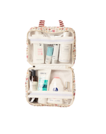 Necessaire 2 Lados | Floral Cru + Listrado Vinho