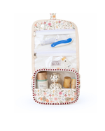Necessaire Cabide | Floral Cru + Listrado Vinho