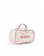 Necessaire Maquiagem | Floral Cru + Listrado Vinho