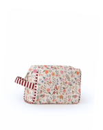 Necessaire Pequena | Floral Cru + Listrado Vinho