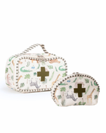 Necessaire Remédios | Safari + Listrado Verde Escuro