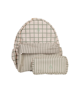 Mochila Kids + Estojo | Vichy Verde Menta + Listrado Verde Menta
