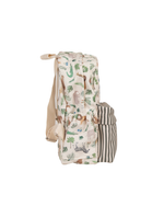 Mochila Kids + Estojo | Safari + Listrado Verde Escuro