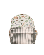 Mochila Kids + Estojo | Safari + Listrado Verde Escuro
