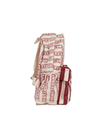 Mochila Kids + Estojo | Mini Florzinhas + Listrado Vinho