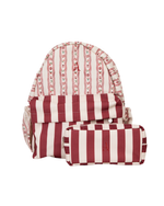 Mochila Kids + Estojo | Mini Florzinhas + Listrado Vinho
