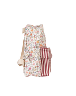 Mochila Kids + Estojo | Floral Cru + Listrado Vinho