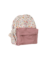 Mochila Kids + Estojo | Floral Cru + Listrado Vinho