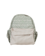 Mochila Kids + Estojo | Florzinhas Verde Menta + Listrado Verde Menta