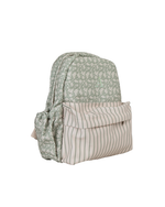 Mochila Kids + Estojo | Florzinhas Verde Menta + Listrado Verde Menta