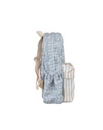 Mochila Kids + Estojo | Florzinhas Azul Jeans + Listrado Azul Claro