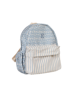 Mochila Kids + Estojo | Florzinhas Azul Jeans + Listrado Azul Claro