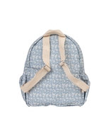 Mochila Kids + Estojo | Florzinhas Azul Jeans + Listrado Azul Claro