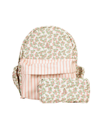 Mochila Kids + Estojo | Floral Sementinhas Rose + Listrado Rose