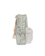 Mochila Kids + Estojo | Floral Sementinhas Azul + Listrado Azul Claro