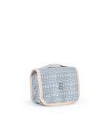 Necessaire Cabide | Florzinhas Azul Jeans + Listrado Azul Claro