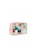 Necessaire Com Visor | Losango 2 Cores Rose E Rose Claro + Florzinhas Rose