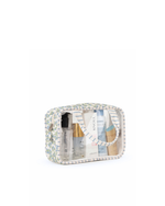 Necessaire Com Visor | Floral Sementinhas Azul + Listrado Azul Claro