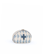 Necessaire Remédios | Losango 2 Cores Azul Jeans E Azul Claro + Florzinhas Azul Jeans