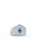 Necessaire Remédios | Florzinhas Azul Jeans + Listrado Azul Claro