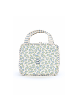 Necessaire 2 Lados | Floral Sementinhas Azul + Listrado Azul Claro