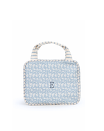Necessaire 2 Lados | Florzinhas Azul Jeans + Listrado Azul Claro