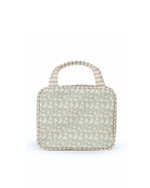 Necessaire 2 Lados | Florzinhas Verde Menta + Listrado Verde Menta
