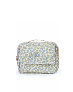 Necessaire 2 Zíperes | Floral Sementinhas Azul + Listrado Azul Claro