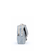 Necessaire 2 Zíperes | Florzinhas Azul Jeans + Listrado Azul Claro