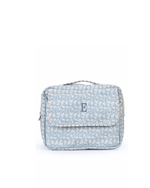 Necessaire 2 Zíperes | Florzinhas Azul Jeans + Listrado Azul Claro