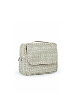 Necessaire 2 Zíperes | Florzinhas Verde Menta + Listrado Verde Menta