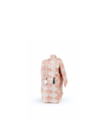 Necessaire 2 Zíperes | Losango 2 Cores Rose E Rose Claro + Florzinhas Rose
