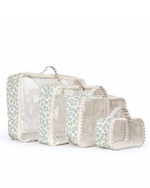 Organizador De Mala | Floral Sementinhas Azul + Listrado Azul Claro