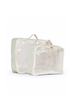 Organizador De Mala | Florzinhas Verde Menta + Listrado Verde Menta