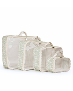 Organizador De Mala | Florzinhas Verde Menta + Listrado Verde Menta
