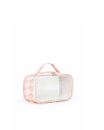 Organizador De Mala | Losango 2 Cores Rose E Rose Claro + Florzinhas Rose
