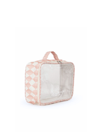 Organizador De Mala | Losango 2 Cores Rose E Rose Claro + Florzinhas Rose
