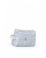 Necessaire Pequena | Florzinhas Azul Jeans + Listrado Azul Claro