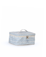 Necessaire Frasqueira | Florzinhas Azul Jeans + Listrado Azul Claro