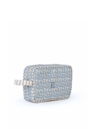 Necessaire Estojo | Florzinhas Azul Jeans + Listrado Azul Claro