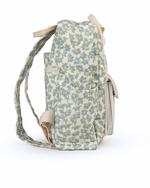 Mochila Adulto | Floral Sementinhas Azul + Listrado Azul Claro