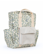 Mochila Adulto | Floral Sementinhas Azul + Listrado Azul Claro