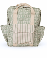 Mochila Adulto | Florzinhas Verde Menta + Listrado Verde Menta