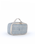Kit Necessaire Maletinha | Florzinhas Azul Jeans + Listrado Azul Claro