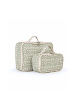 Kit Necessaire Maletinha | Florzinhas Verde Menta + Listrado Verde Menta