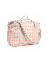 Bolsa Trip | Losango 2 Cores Rose E Rose Claro + Florzinhas Rose